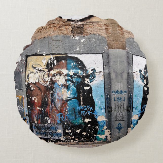 Cojín redondo de mono (Anverso)