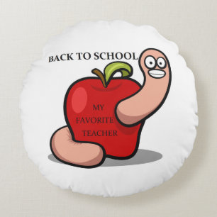 COJÍN REDONDO "DE VUELTA A LA ESCUELA" APPLE