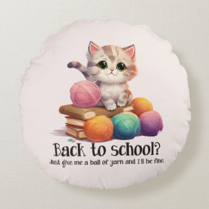 Cojín Redondo ¿De Vuelta A La Escuela? Dame Yarn
