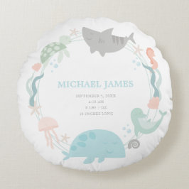 Cojín Redondo Debajo Del Mar Bebé Niño Keepsake Nursery