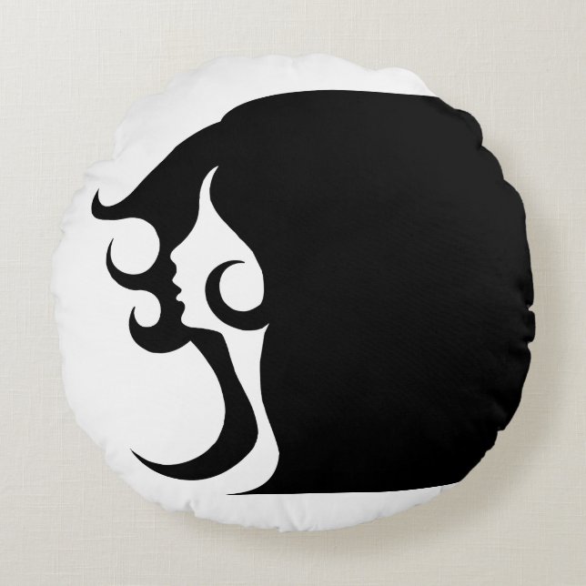 Cojín Redondo Deco Mod Woman Round Pillow (Anverso)