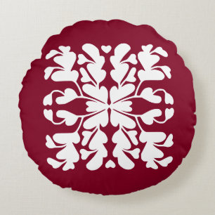 Cojín Redondo Deco rojo borgoña