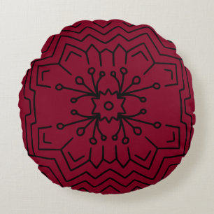 Cojín Redondo Deco rojo borgoña