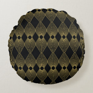 Cojín Redondo Decoración Art Decó Patrón sin Maravillas