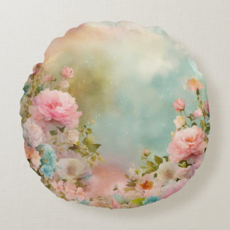 Cojín Redondo Decoración chic de estilo Shabby colores pastel al