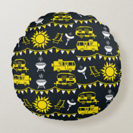 Cojín Redondo Decoración de camping de caravana