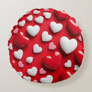 Cojín Redondo 💖 Decoración de Corazón Brillante para la Habitac