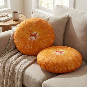 Cojín Redondo Decoración de Fruta Citríca Jugosa - Rebanada de N