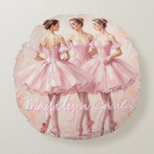 Cojín Redondo decoración de guardería de bailarina coqueta    