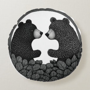 Cojín Redondo Decoración de habitación de animales Kawaii osos