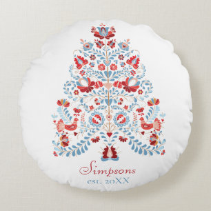 Cojín Redondo Decoración del hogar de Navidades de nombres perso
