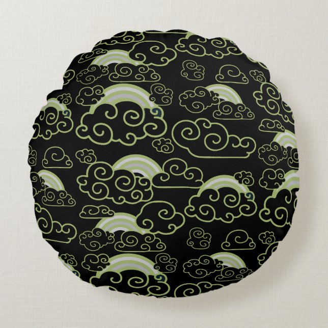 Cojín Redondo Decoración Hogar Al Estilo Japonés (Anverso)