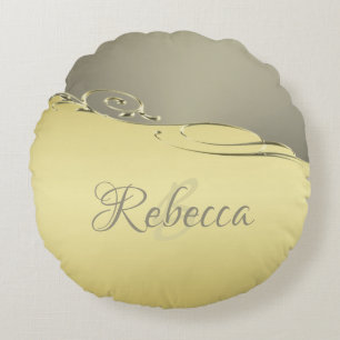 Cojín Redondo Decoración metalizado de oro de lujo en oro y plat