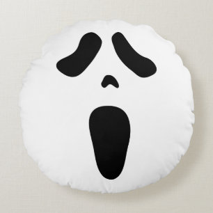 Cojín Redondo Decoraciones de fiesta de Halloween con cara de fa