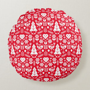 Cojín Redondo Decoraciones navideñas nórdicas escandinavas
