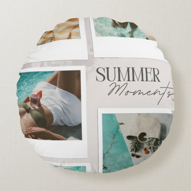 Cojín Redondo Decorativo Personalizado | Suave (Anverso)