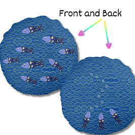 Cojín Redondo Dedos de pescado pescador pescador mano de mar