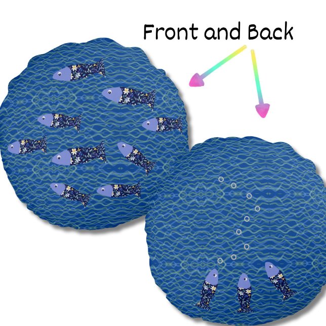 Cojín Redondo Dedos de pescado pescador pescador mano de mar (Subido por el creador)