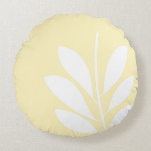 Cojín Redondo deja arte abstracto (Anverso)