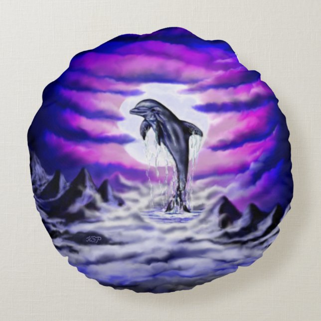 Cojín Redondo Delfín lúfono (Reverso)