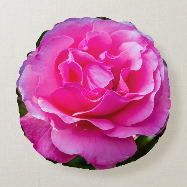 Cojín Redondo Delicada rosa. (Anverso)