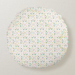 Cojín Redondo Delicado patrón minimalista de lunares y sprinkles
