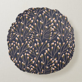 Cojín Redondo Delicate Pink Buds on Brown Branches