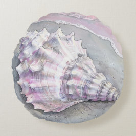 Cojín Redondo Delicate Soft Pastel Lilac Seashell