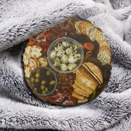 Cojín Redondo Delicia Gourmet - Almohadón de Tabla de Charcuterí