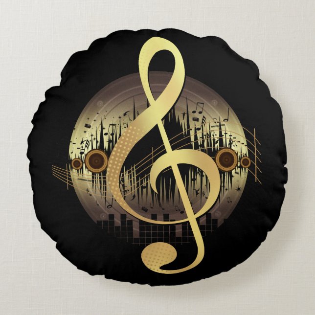 Cojín Redondo Deliciosa Tune - Oro (Anverso)