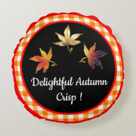 Cojín Redondo Deliciosas Hojas Whimsicales De Otoño