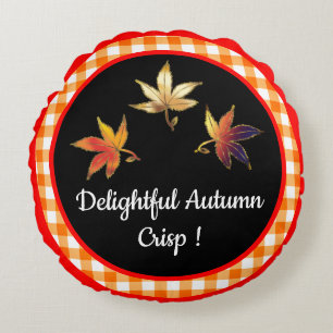 Cojín Redondo Deliciosas Hojas Whimsicales De Otoño
