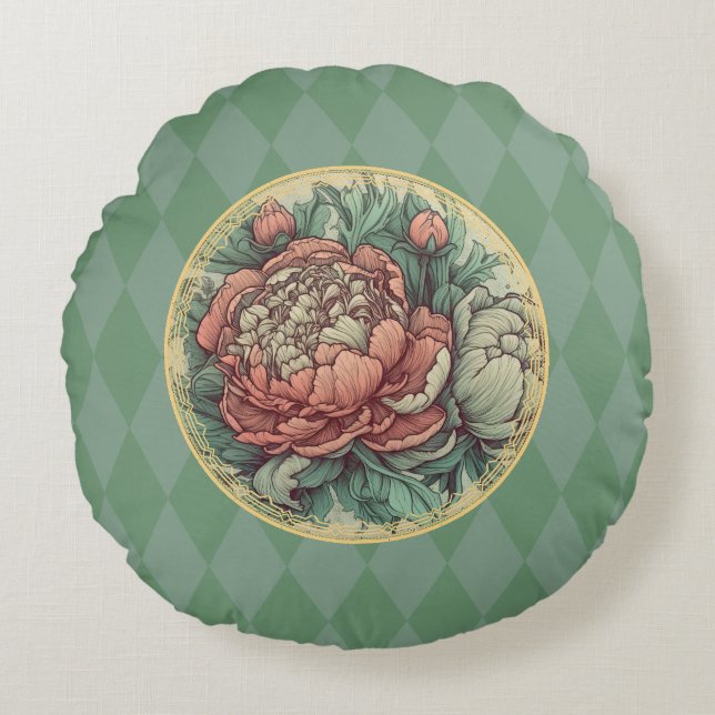 Cojín Redondo Deliciosas personalidades del Art Nouveau (Anverso)