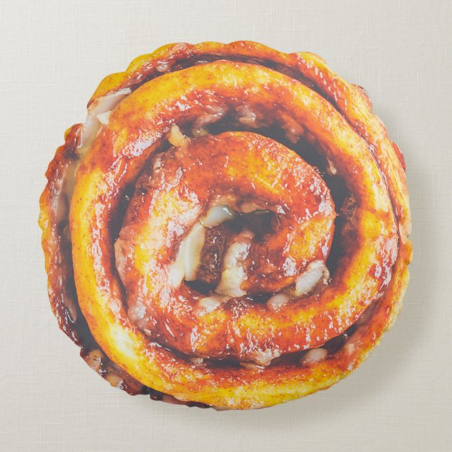 Cojín Redondo Delicioso y dulce canela. (Anverso)