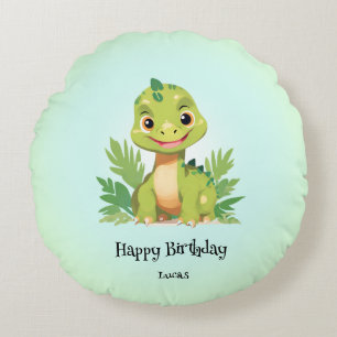 Cojín Redondo Deliciosos dinosaurios zoológico de jungla silvest