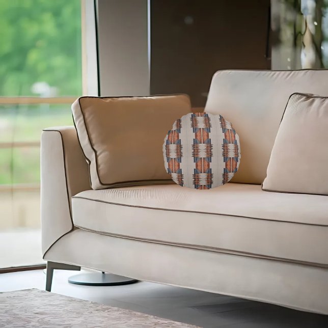 Cojín Redondo Denim y óxido de tazas modernos (Subido por el creador)