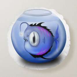 Cojín Redondo Depósito de pescado de peces de pescador de ángler