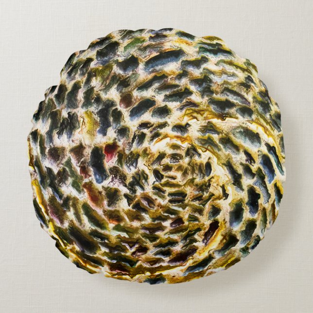 Cojín Redondo Depresión del arco iris (Anverso)