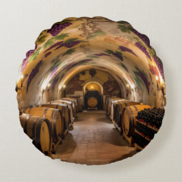 Cojín Redondo „Der Zauber des Weins – Eleganz in jedem Tropfen“