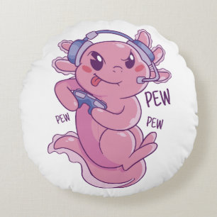 Cojín Redondo Desafío de juego de Axolotl Blast