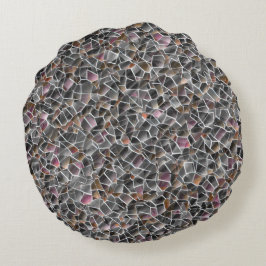 Cojín Redondo Desagradable de salmón bruto y mosaico irregular g