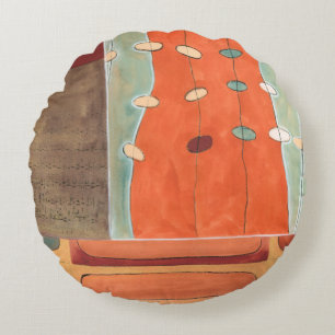 Cojín Redondo Desfile abstracto de huevos por Erica J Vess