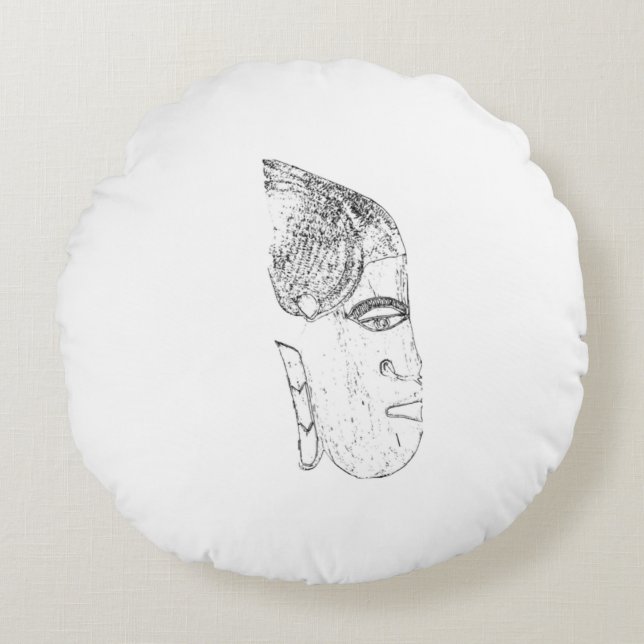 Cojín Redondo design tête femme africaine (Anverso)