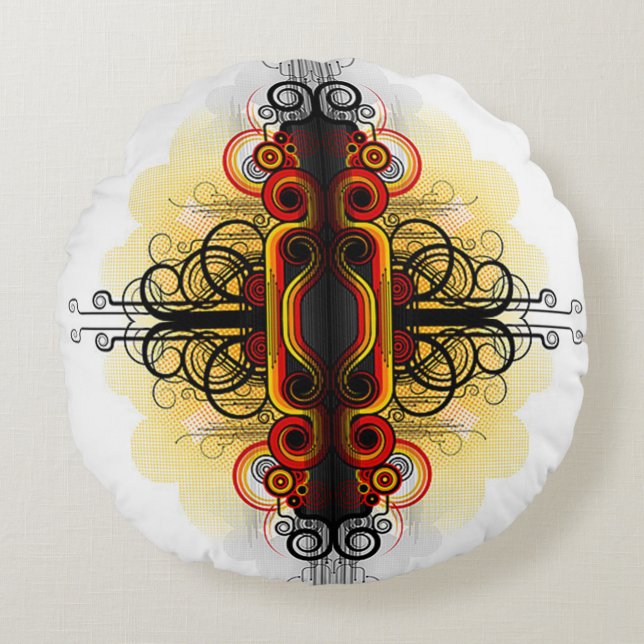 Cojín Redondo Desplazamiento de estilos clásicos (Anverso)