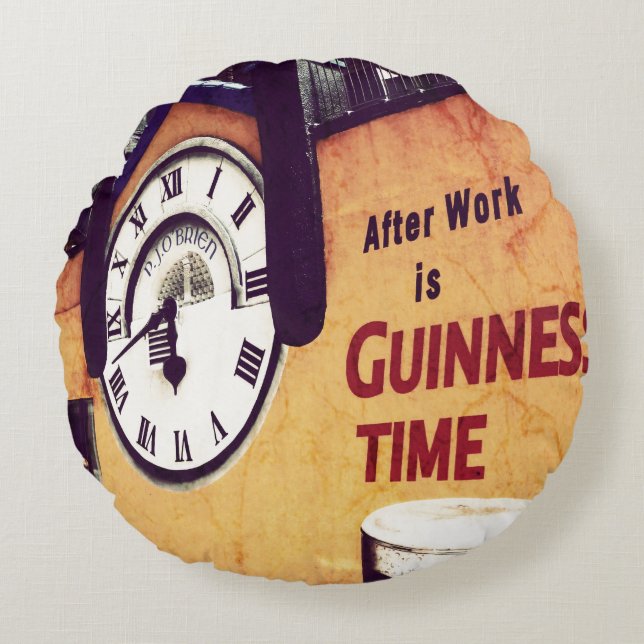 Cojín Redondo Después del trabajo (Anverso)