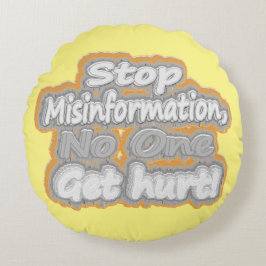 Cojín Redondo "Detener la desinformación" Diseño Cuto. ¡Hazte co