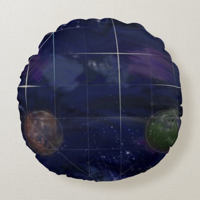 Cojín Redondo Día 4 de la génesis: Estrellas 2014 (Anverso)