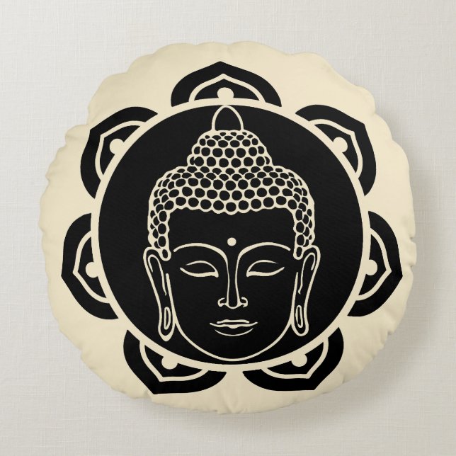 Cojín Redondo Día Budista de Nirvana (Anverso)
