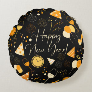 Cojín Redondo Día de Año Nuevo