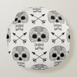 Cojín Redondo Día de la Calavera en México